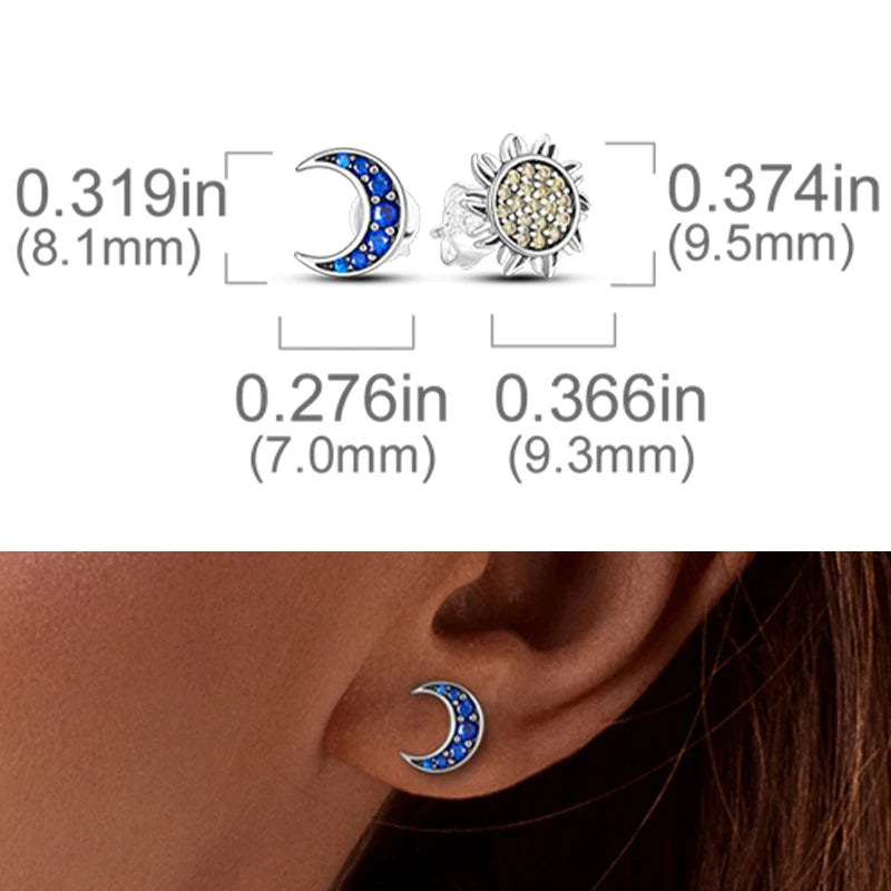 Earrings 925 Sterling Silver Stud Earrings Unicorn Star Zircon Stud Hoop Earrings For Women Girls Lovely Fashion Jewelry Gift