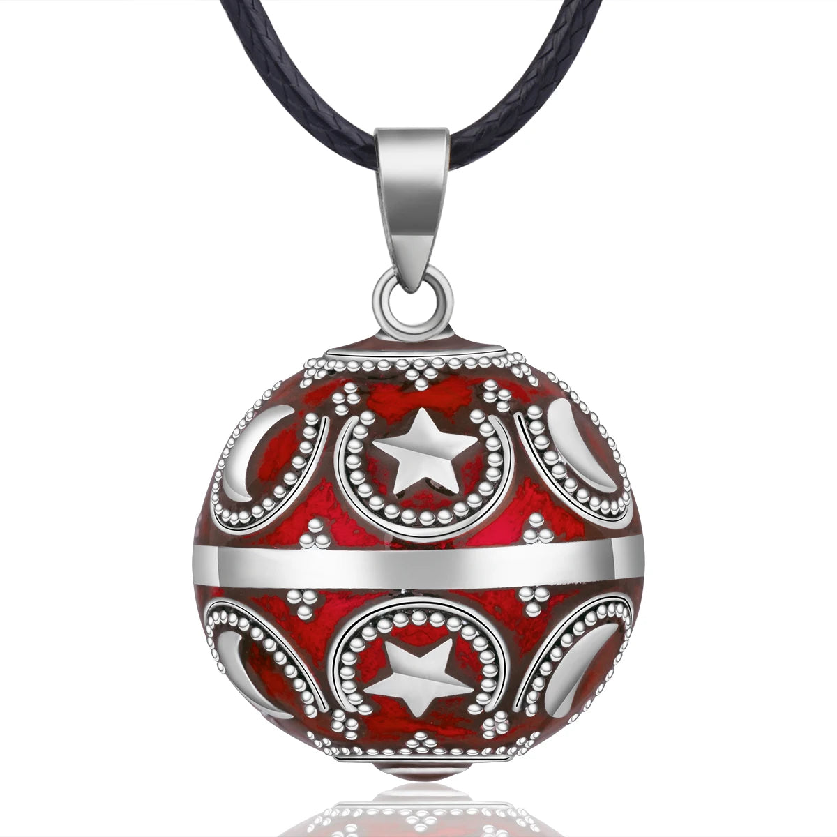 Eudora Collier Bola de Grossesse Necklace 20mm Ball Stars Moon Angel Caller Musical Bell Pendant Jewelry Gift for Pregnant Women