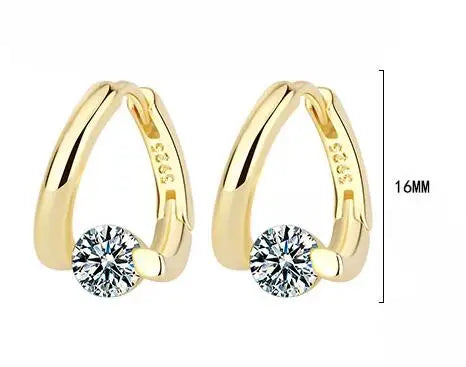 Solitaire 1ct D Moissanite Earrings for Women 2023 Diamond 925 Sterling Silver Hoop Earrings Drop Earrings Girls 14k Gold Plated