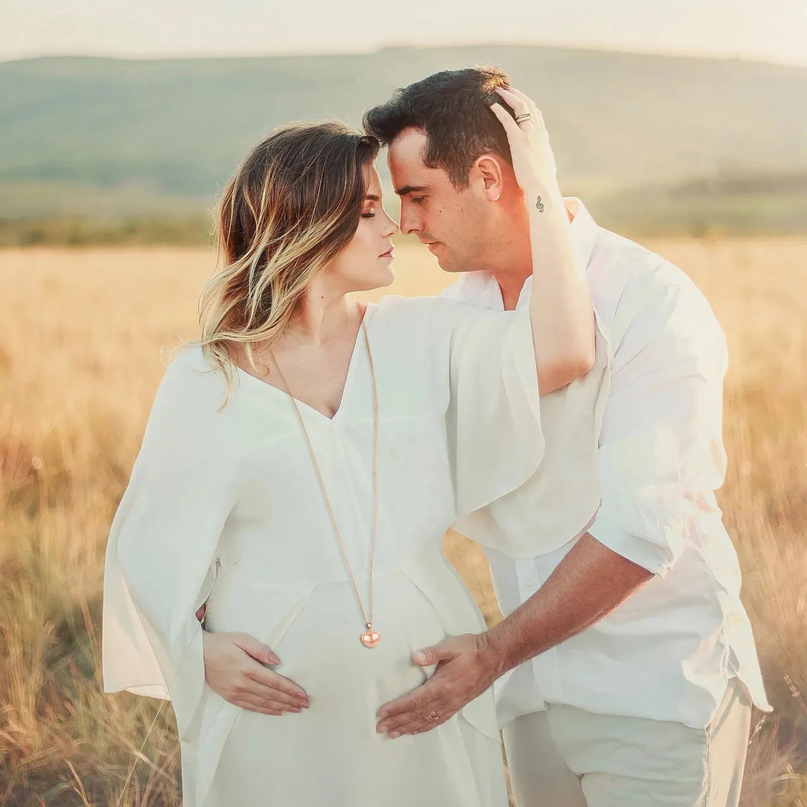 Collier Eudora Bola de Grossesse Collier Boule Coeur Bola de Grossesse Carillon Bébé Boule Musicale Pendentif Appelant d'Ange Cadeau de Maternité