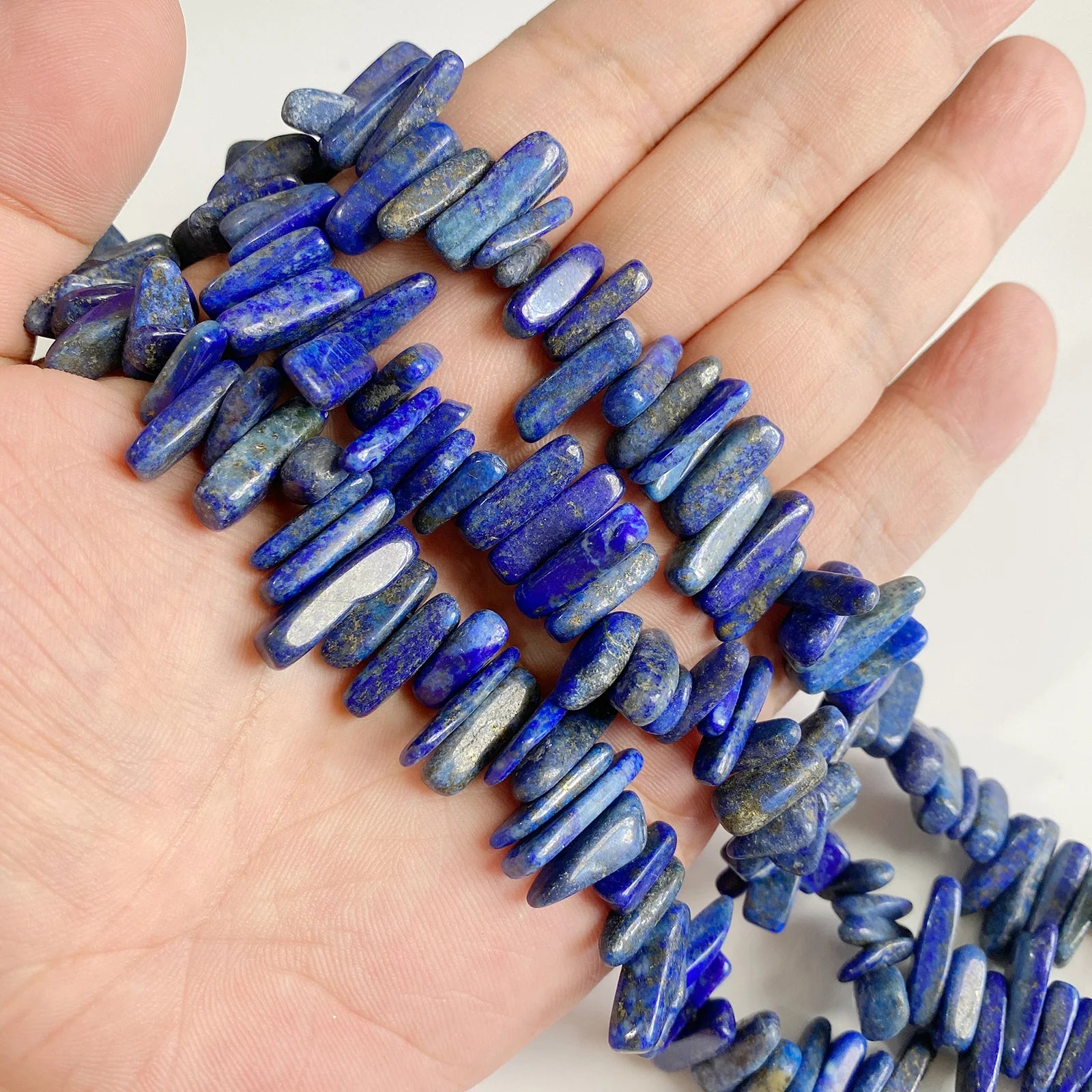 Natural Lapis Lazuli Healing Stone Bead Handmade Necklace Bracelet Bead Accessories For DIY Wisdom,Confidence,Prosperity Jewelry