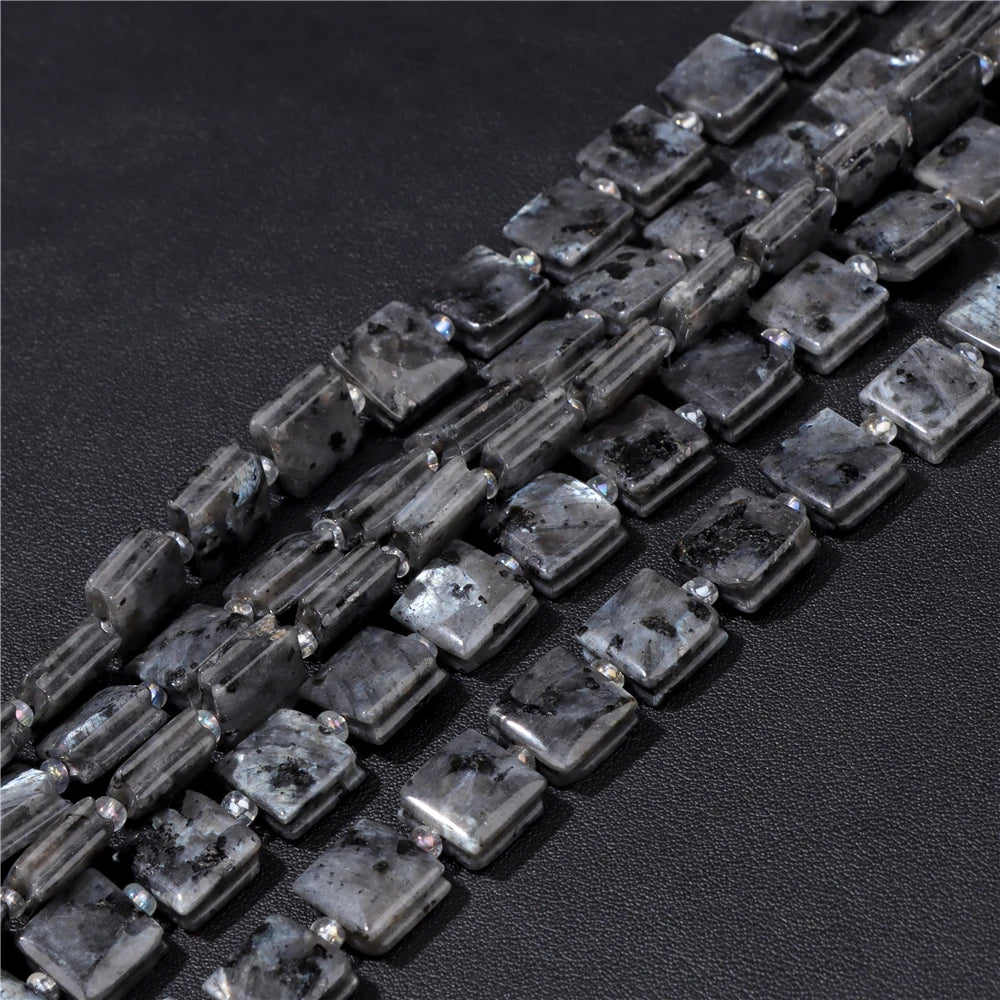 High Quality Gems Stone Bead Natural Cube Flat Square Loose Spacer Beads For Jewelry Making Bracelet Necklace DIY Crafts 10MM