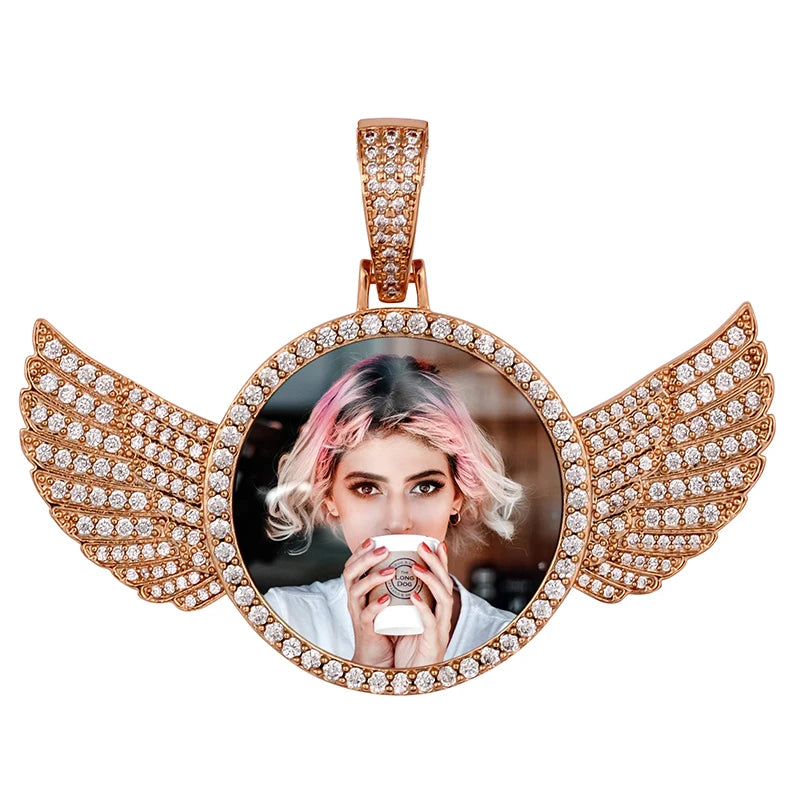 Médaillon souvenir rond unisexe avec photo personnalisée pour homme, bijou hip-hop