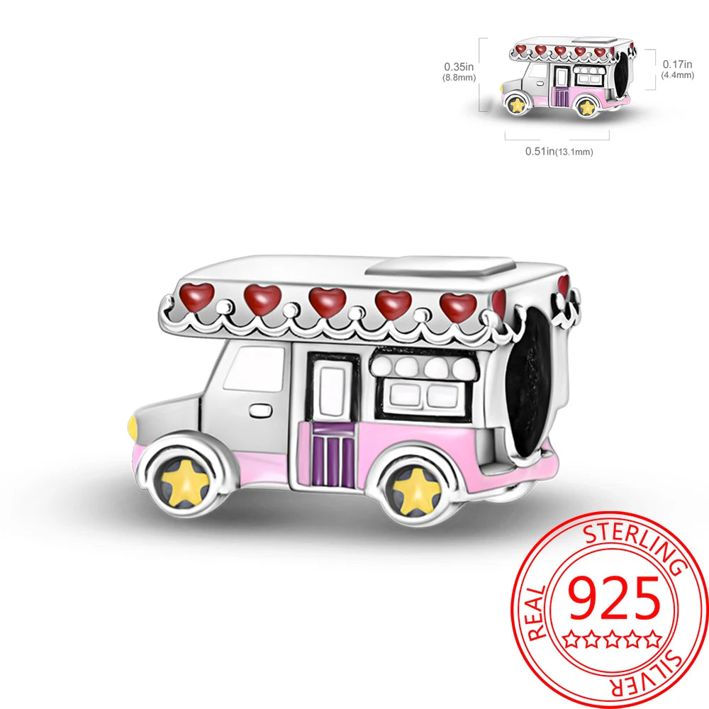 925 Sterling Silver Paris Tower Aircraft Travel Charm Pendant Beads Fit Charm Original Bracelet for Women Jewelry Making