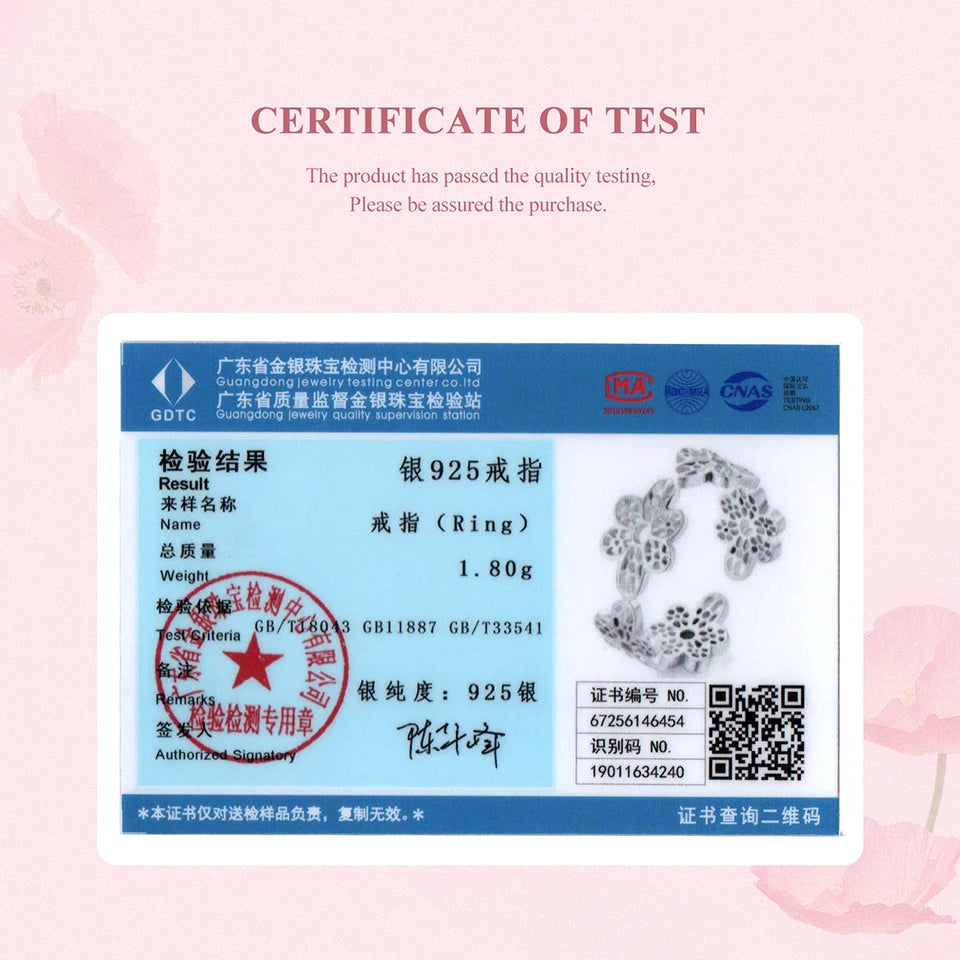 BAMOER 925 Sterling Silber Spitzenblumenring, verstellbar, zierlich, offener Daumenring für Damen, SBSR660-E