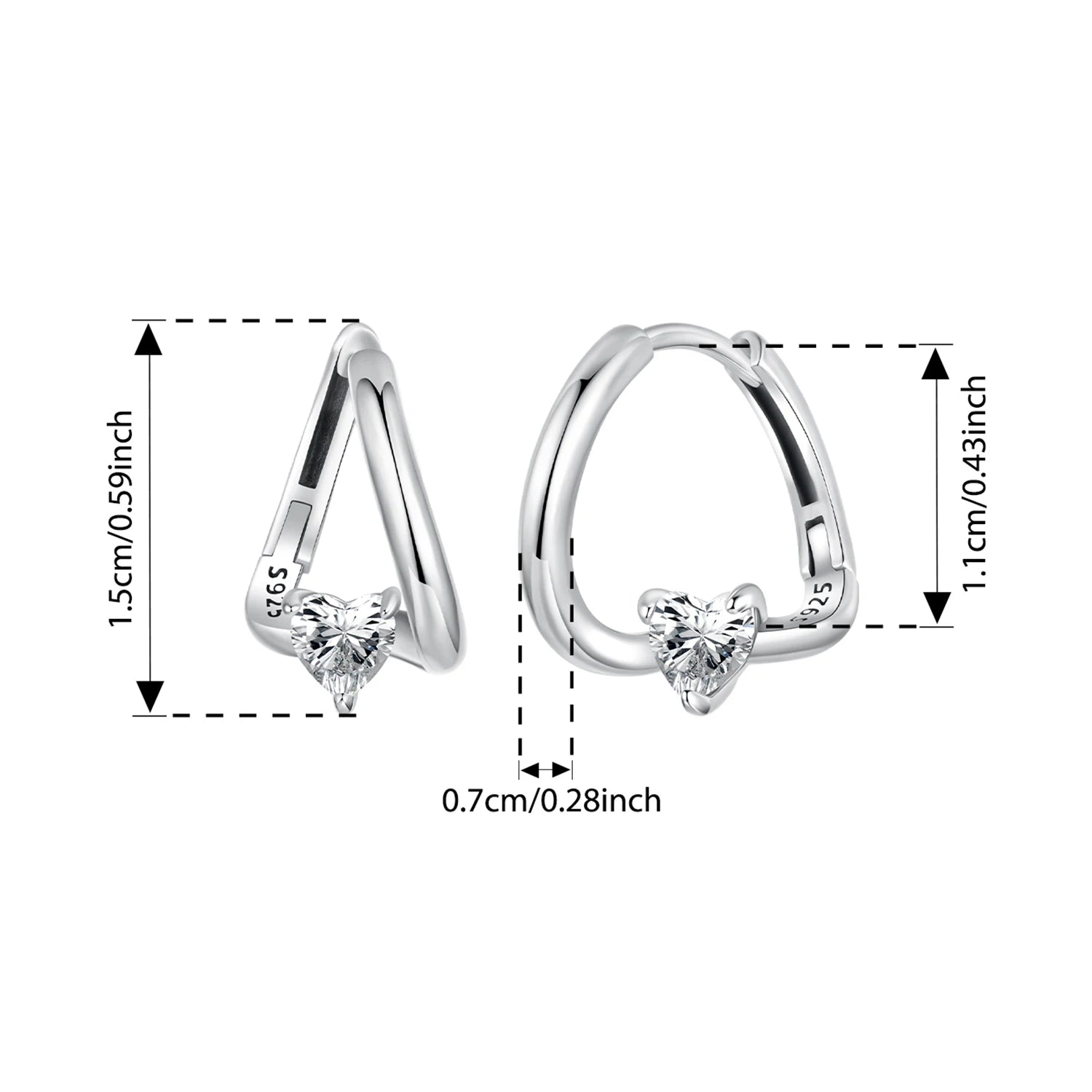 BAMOER Geometric Hoop Earrings Twisted Round Ear Buckles Original for Women Punk Girls 925 Sterling Silver Simple Jewelry Gift