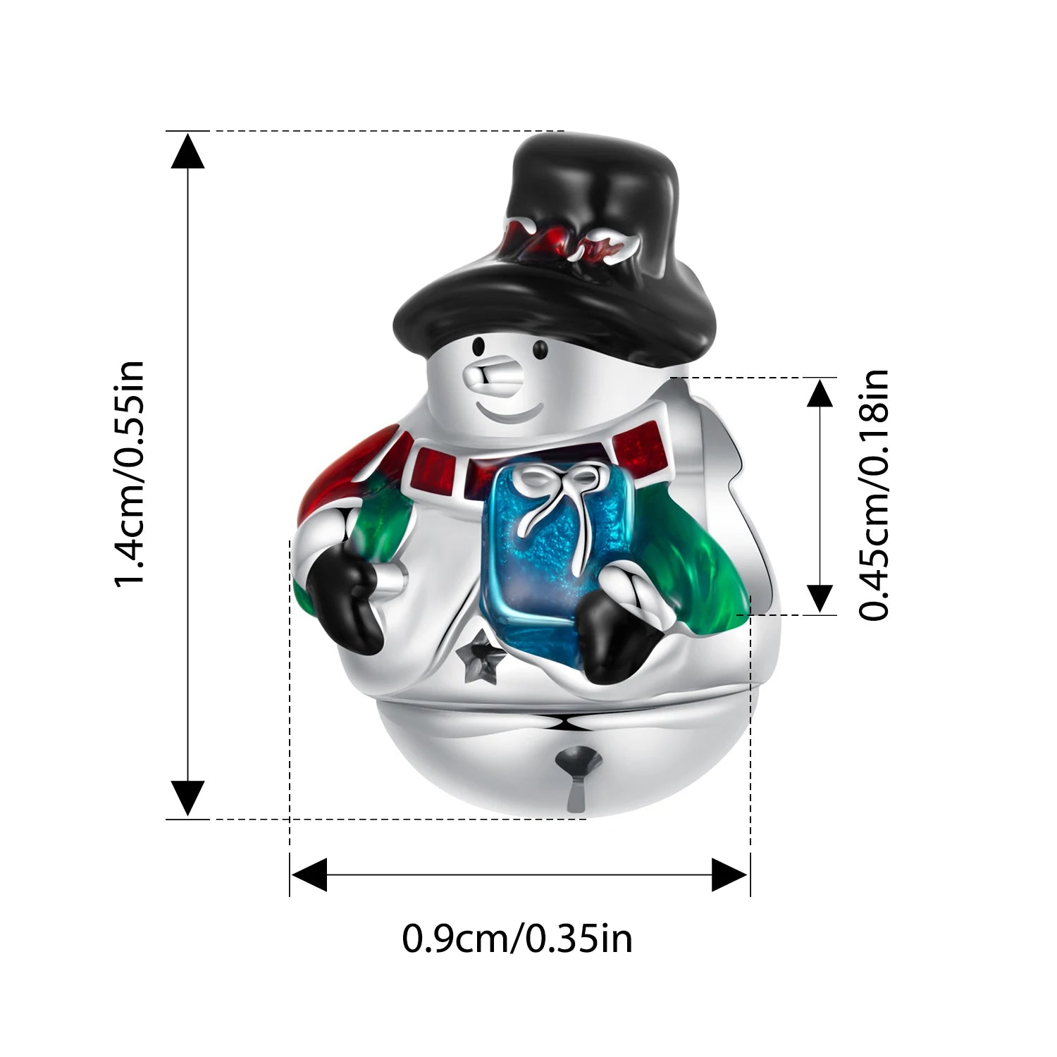 Bamoer Original 925 Sterling Silber Weihnachtsanhänger Bär Schneemann Passend für Original Armband Halskette Damen Geschenk Feiner Schmuck