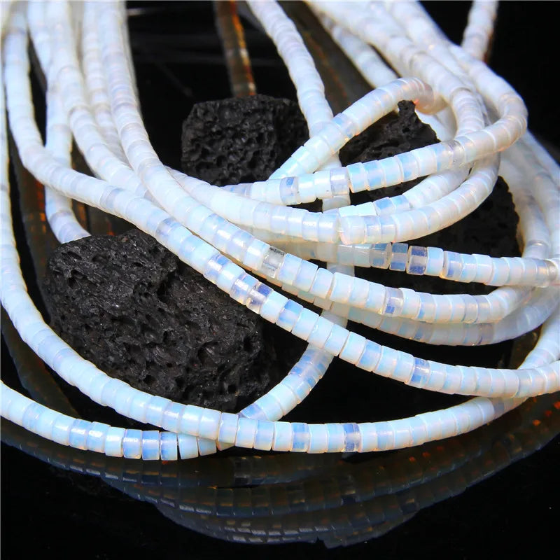 New Fashion Flat Disc Round Stone Bead 4x2MM Quartzs Imperial Agat Jaspers Loose Spacer Heishi Beads Jewelry Diy Accessories