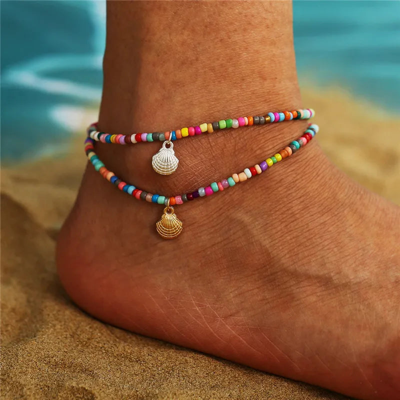 Bohemian Colorful Beads Shell Anklets - Madeinsea©