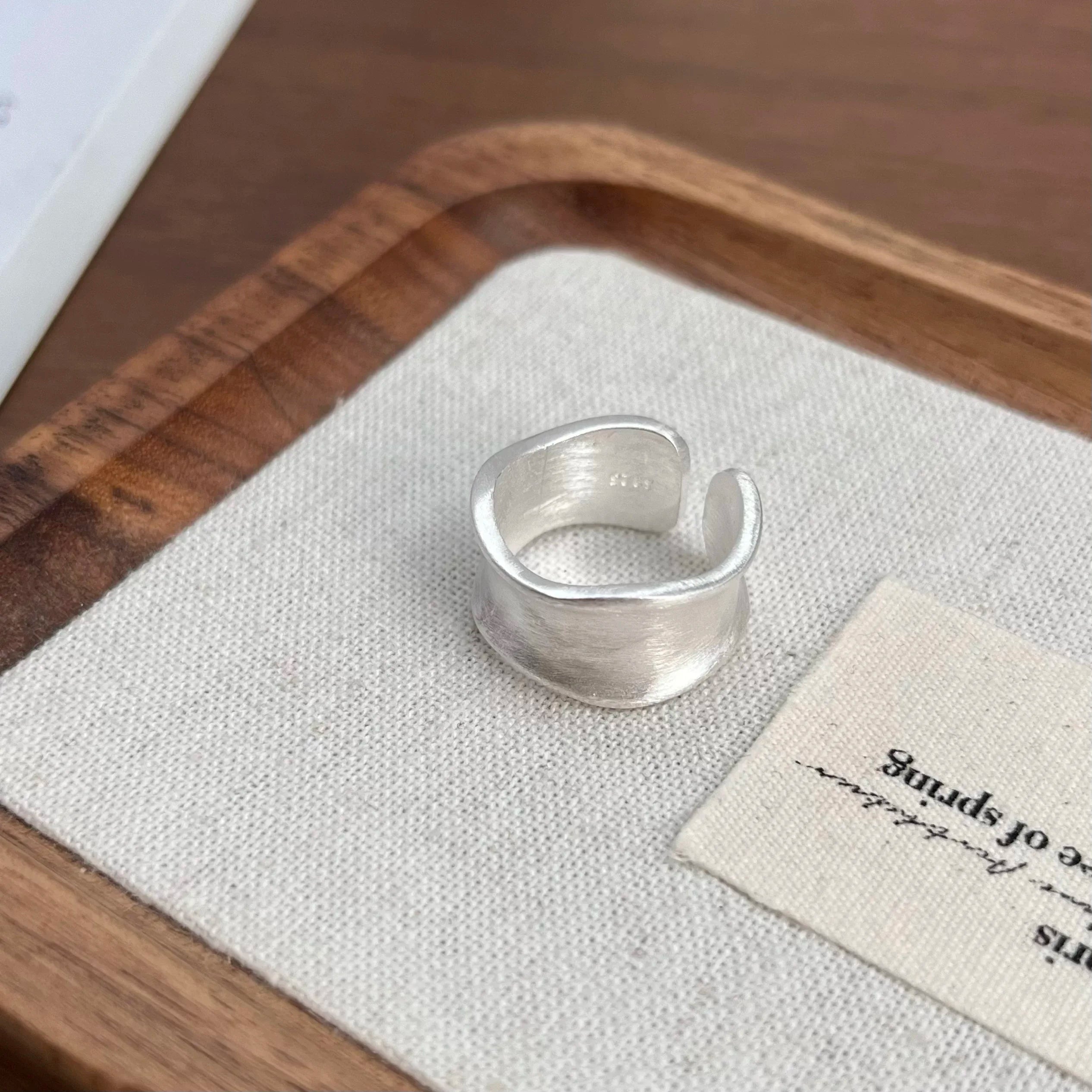 925 Sterling Silver Rings for Women Men Fashion Handmade Wide Ring Couple Minimalist Party Jewelry Gift Prevent Allergy
