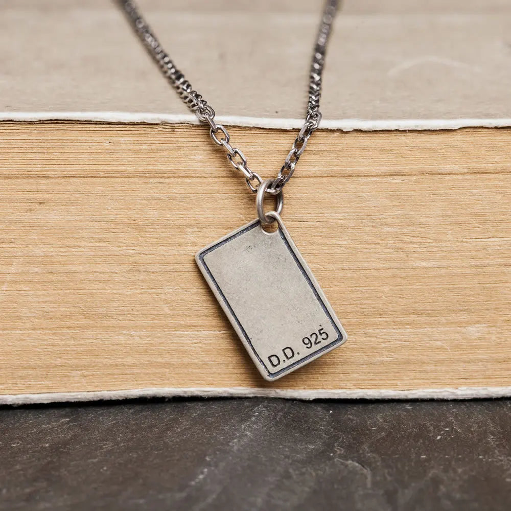 MKENDN Vintage 100% 925 Sterling Silver Rrectangle A Pendant Necklace For Men and Women Gothic Street Hip Hop Punk Dark Jewelry