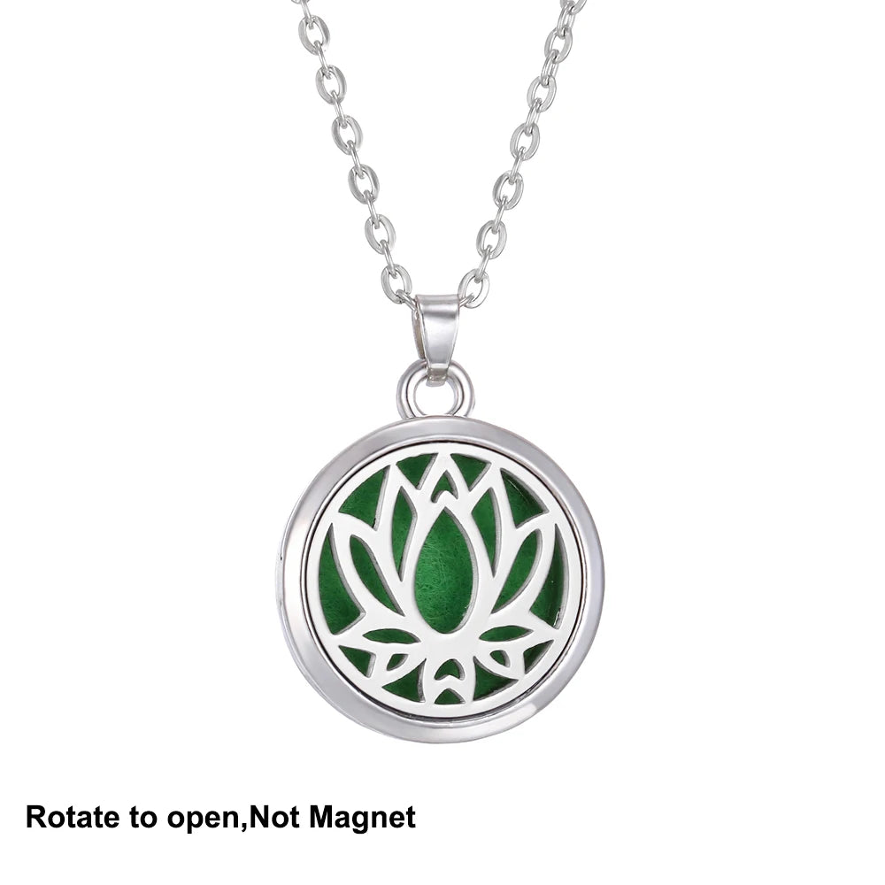 2023 New Aromatherapy Necklace Diffuser Pendant Aroma Jewelry Thread Rotate Open Locket Perfume Essential Oil Diffuser Necklace