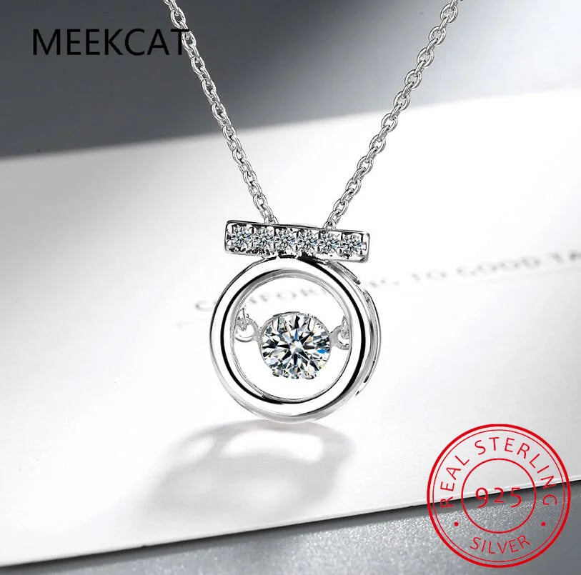 Moissanite Necklace Halo Pendant 0.5ct 925 Sterling Silver D VVS1 Lab Diamond Necklace Colar de Prata for Women Party Gift