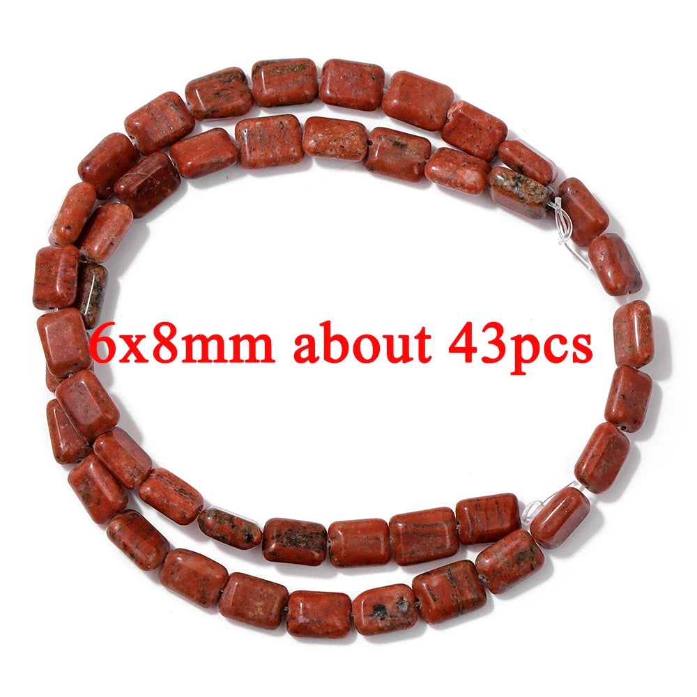 100% Natural Red Jasper Stone Bead Oval Cube Round Irregular Shape Chips Beads Fit Jewelry Making DIY Bracelet Necklace Earrings