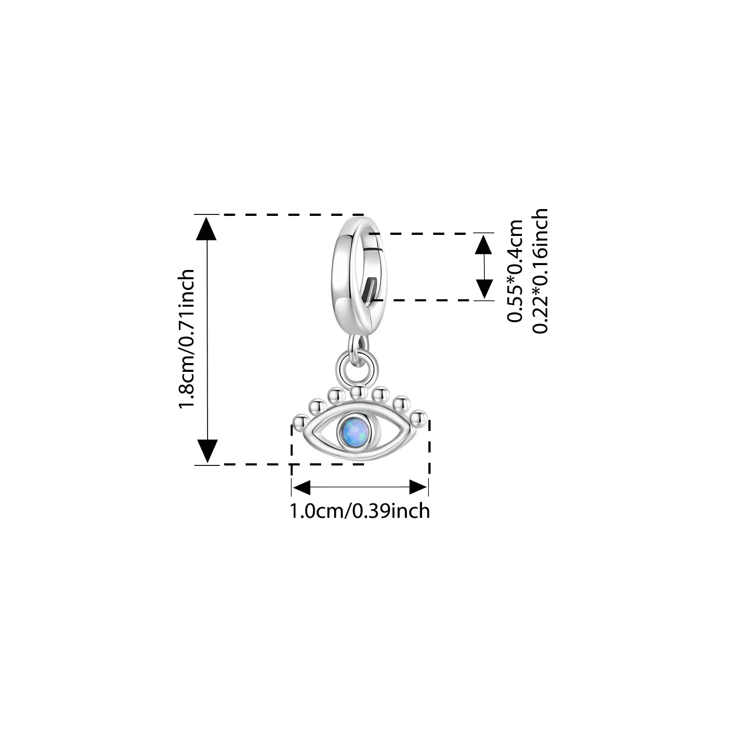 BISAER 925 Sterling Silver Mini Demon Eye Locket Charm Bead Cross Puzzle Pendant for Women DIY Bracelet & Neckalce Fine Jewelry