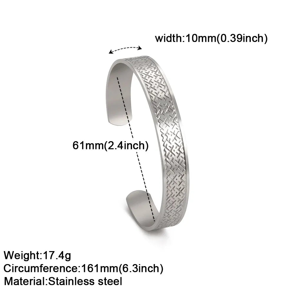 Viking Triquetra Cuff Bangle for Men Boy Stainless Steel Good Luck Celtic Knot Amulet Vintage Irish Knots Bracelet Jewelry Gift