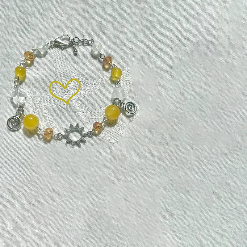Bracelet assorti soleil et lune, cadeau Y2K, 1 pièce