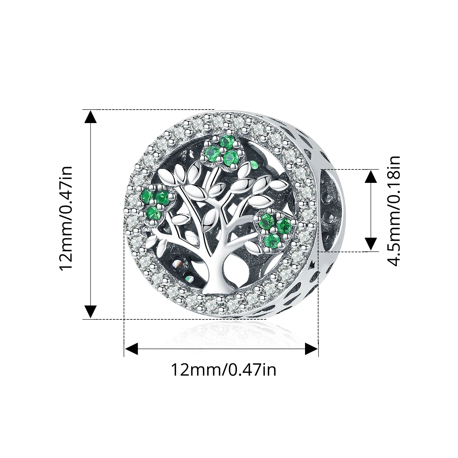 WOSTU 925 Sterling Silver Tree of Life Charm Pendant Hollow Family Original Fit for Women Bracelet DIY Birthday Fine Jewelry