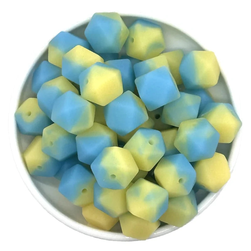 14mm 10/20pcs luminous hexagon silicone beads DIY necklaces Jewelry bracelets bag chains key chains car decoration chains beads