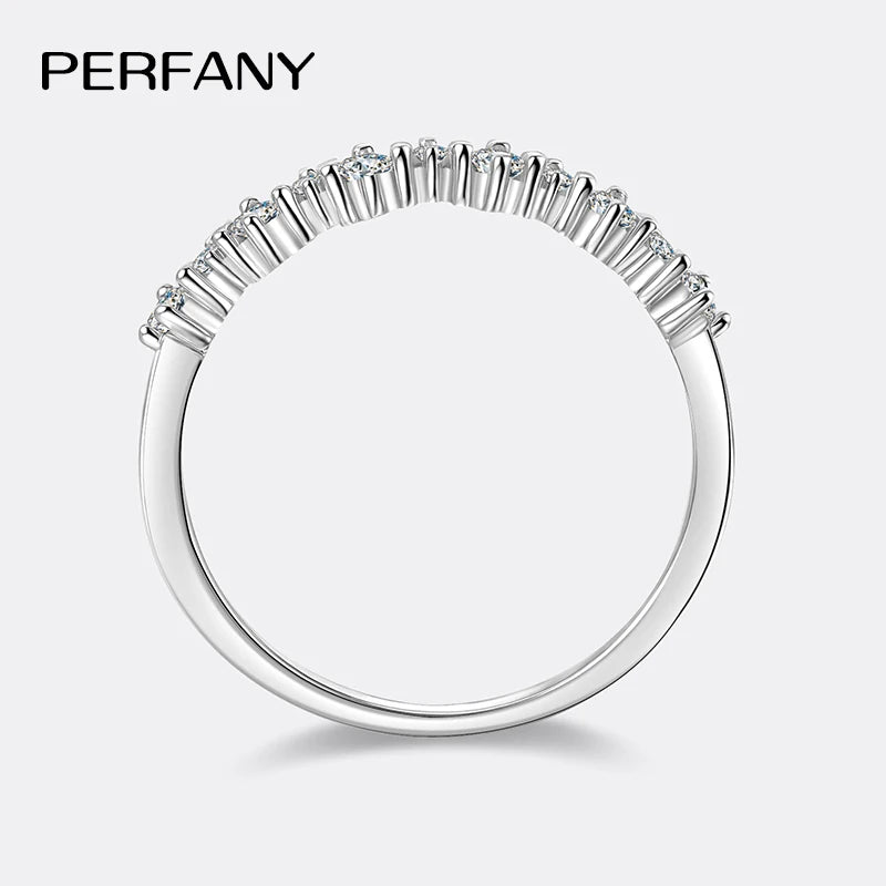 PERFANY 0.41CT Moissanite Eternal Ring for Women S925 Pure Silver Plated 18K White Gold Laboratory Diamond Fashion Jewelry - Madeinsea©