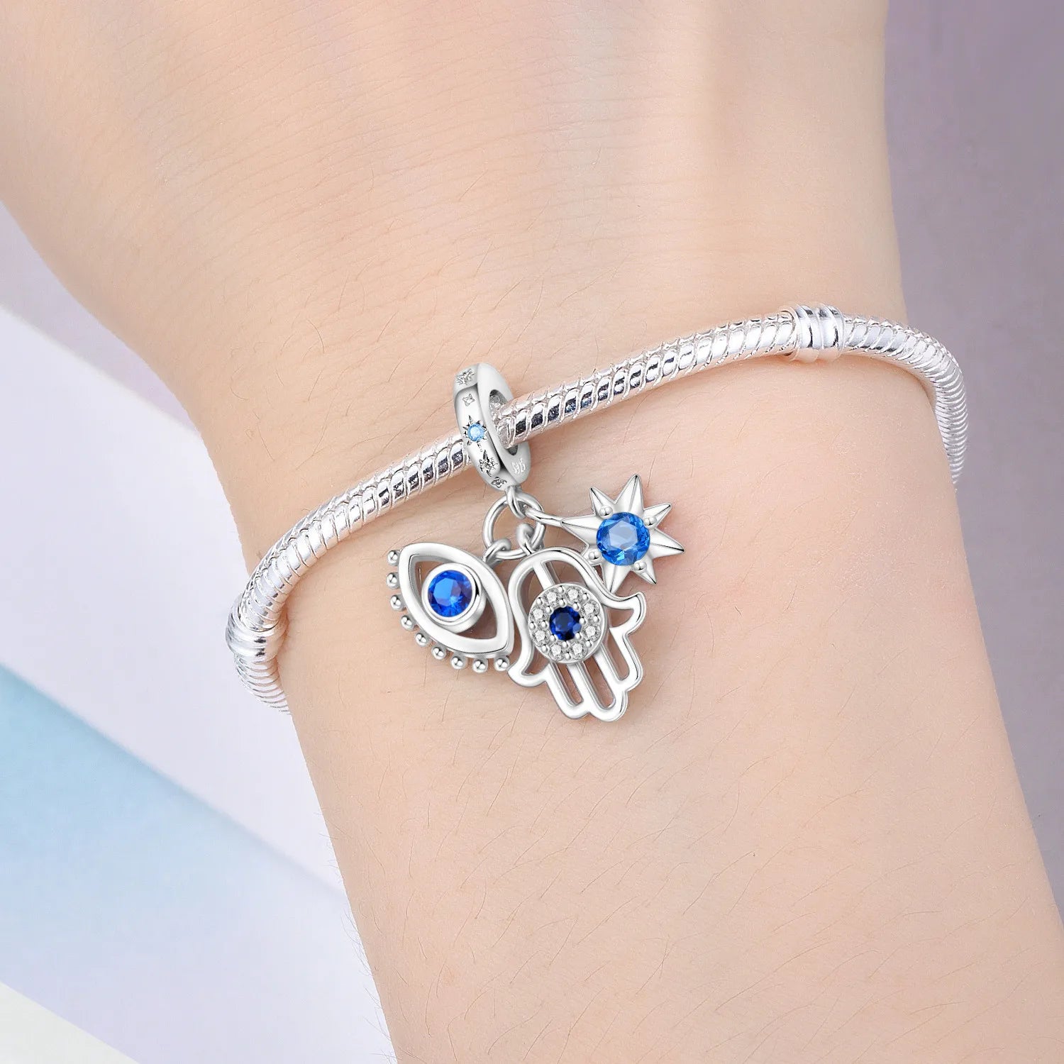 PANPOKI 925 Sterling Silver Religious Symbol Beads Original Pendants Bracelet Charm Jewelry Party DIY Trendy Gifts