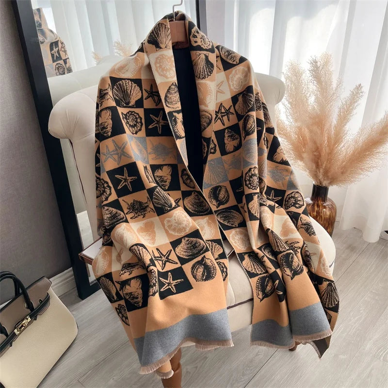 Cashmere Scarf for Women Thick Warm Winter Blanket Brand Female Luxury Quality Shawl Wrap Bufanda 2024 Poncho Echarpe Pashmina - Madeinsea©