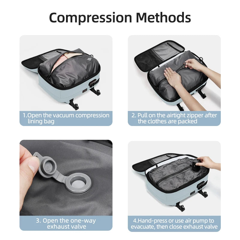 Travel Women Backpack 16 inch vacuum compression Laptop Backpack USB charging school Backpack Extended Hiking Business backpack - Madeinsea©