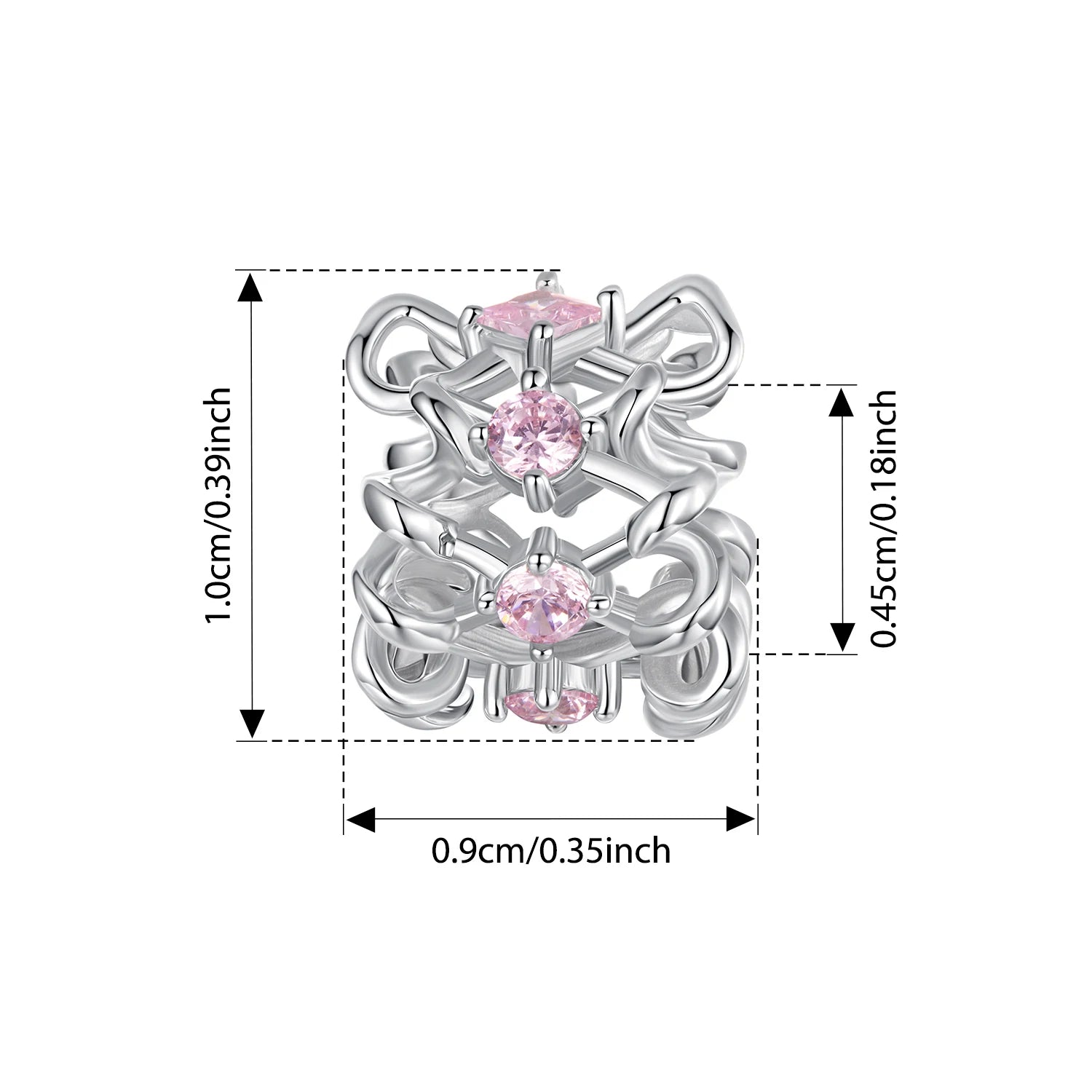 BISAER 925 Sterling Silver Pink Headphone Charm Bead Tennis Volleyball Barbell Pendant For Women Girl DIY Bracelets Fine Jewelry