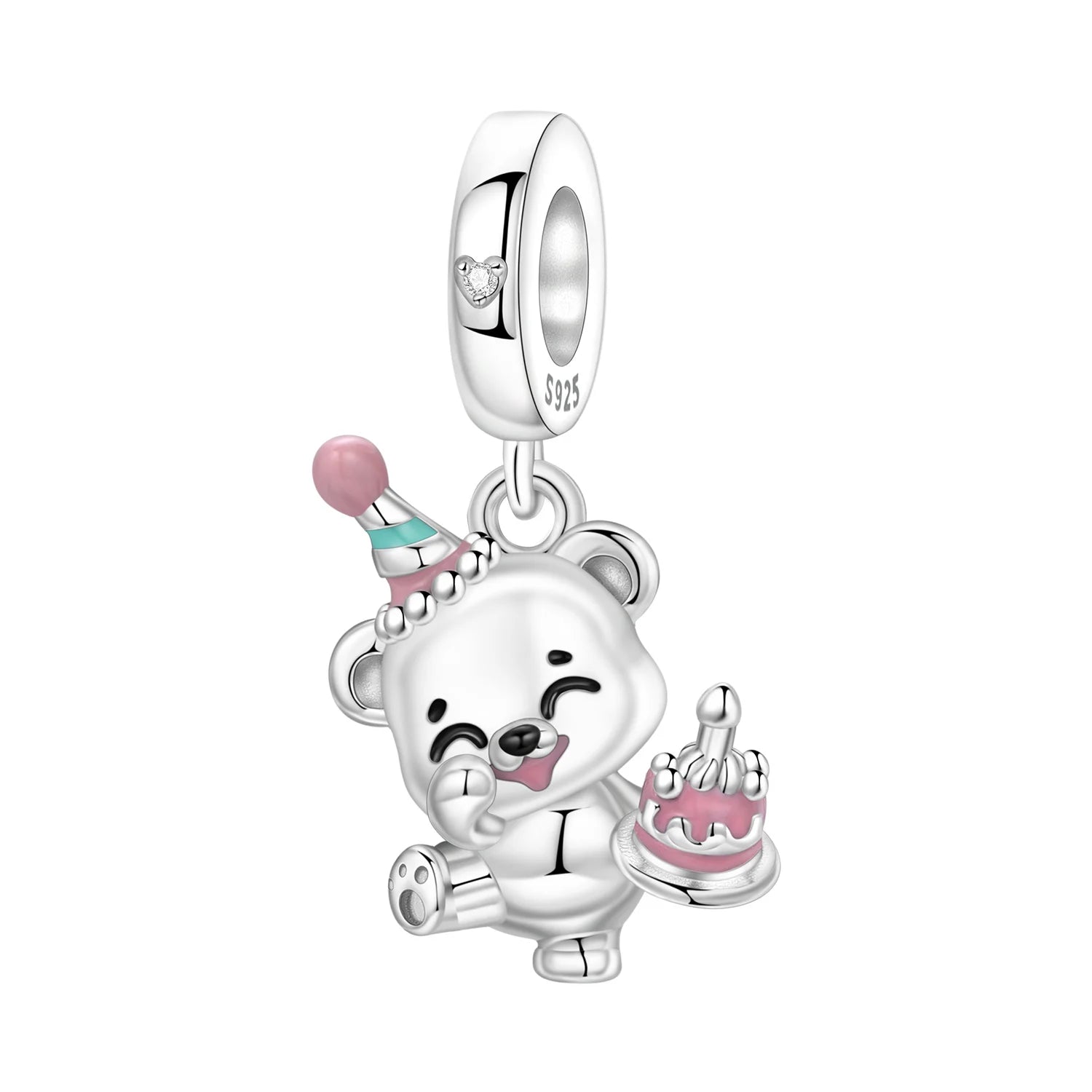 PANPOKI 925 Sterling Silver Sleeping Panda Animal Beads Original Pendants Bracelet Charm Jewelry Party DIY Trendy Gifts