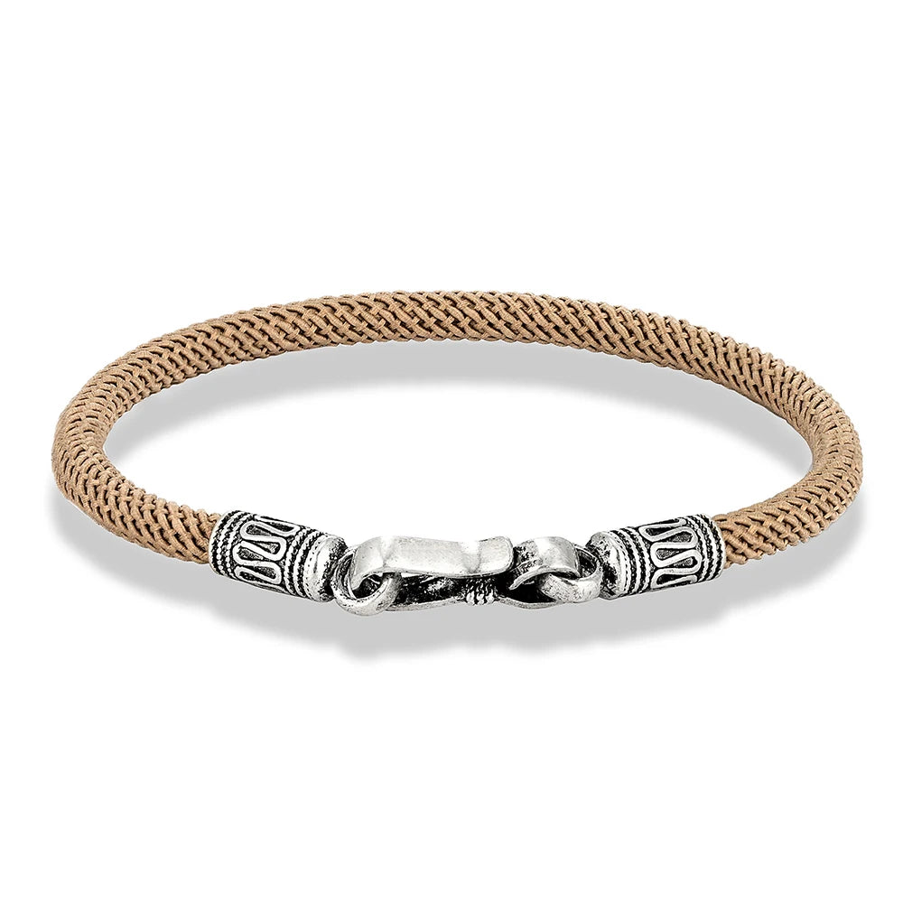 MKENDN 925 Sterling Silver 4mm Braided Rope Bracelet Anklet for Women Men Friendship Bracelet Trendy Jewelry GIfts