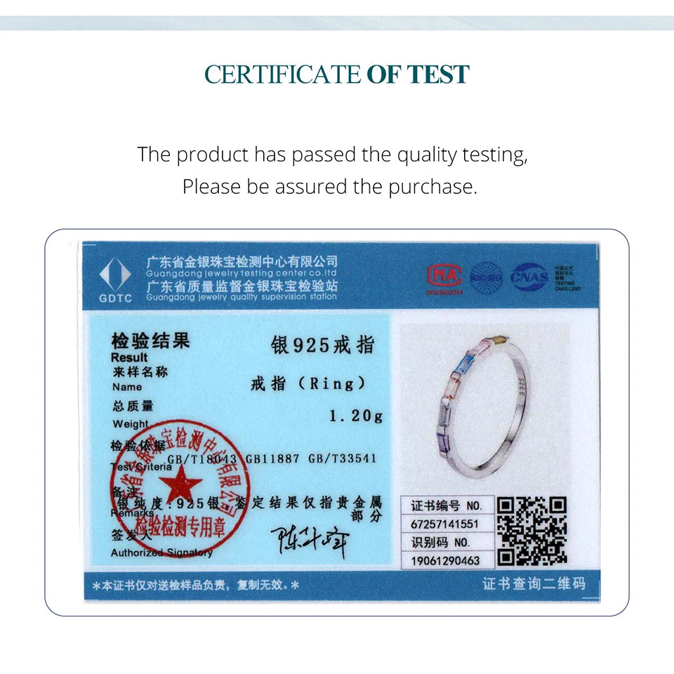 BAMOER 925 Sterling Silver Dainty Rainbow Single Band Colorful Zirconia Band Finger Ring for Women Teens Unique Beach Party Gift