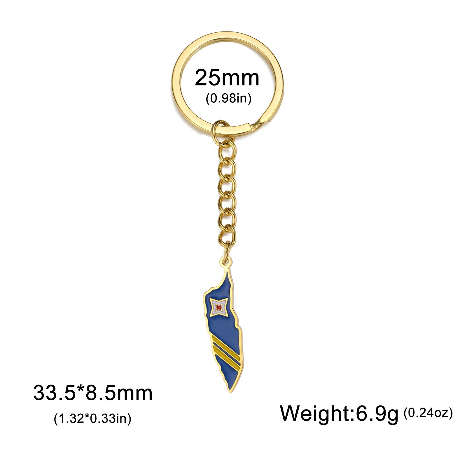 Dreamtimes France Poland Mexico Map Pendant Keychain for Women Men Stainless Steel Key Ring Qatar Ghana Syria Haiti Jewelry