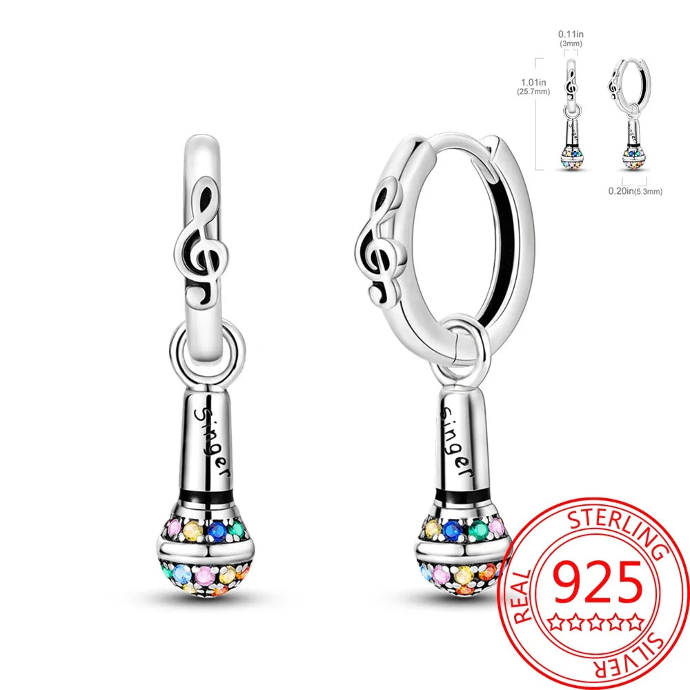 Ear Ring Series 925 Sterling Silver Star Moon Unicorn Tulip Flower Butterfly Bee Geometry Earrings Ladies Pairing with Jewelry
