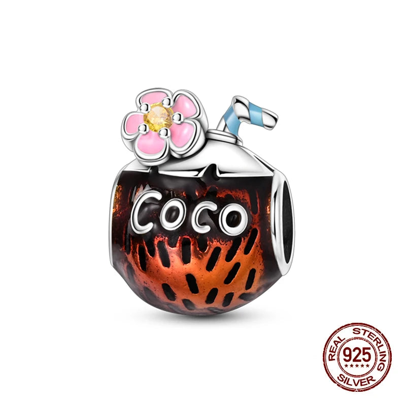 Summer 925 Sterling Silver Luminous Ocean Pendants Crab Whale Shark Charms Beads Fit 925 Original Bracelet Fine DIY Jewelry Gift