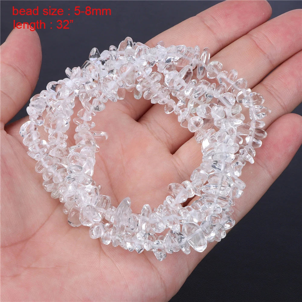 New Natural Stone Bead Clear Quartz Crystal Smooth Matte Faceted Spacer Beads DIY Handmade Bracelet Earrings For Jewelry Making