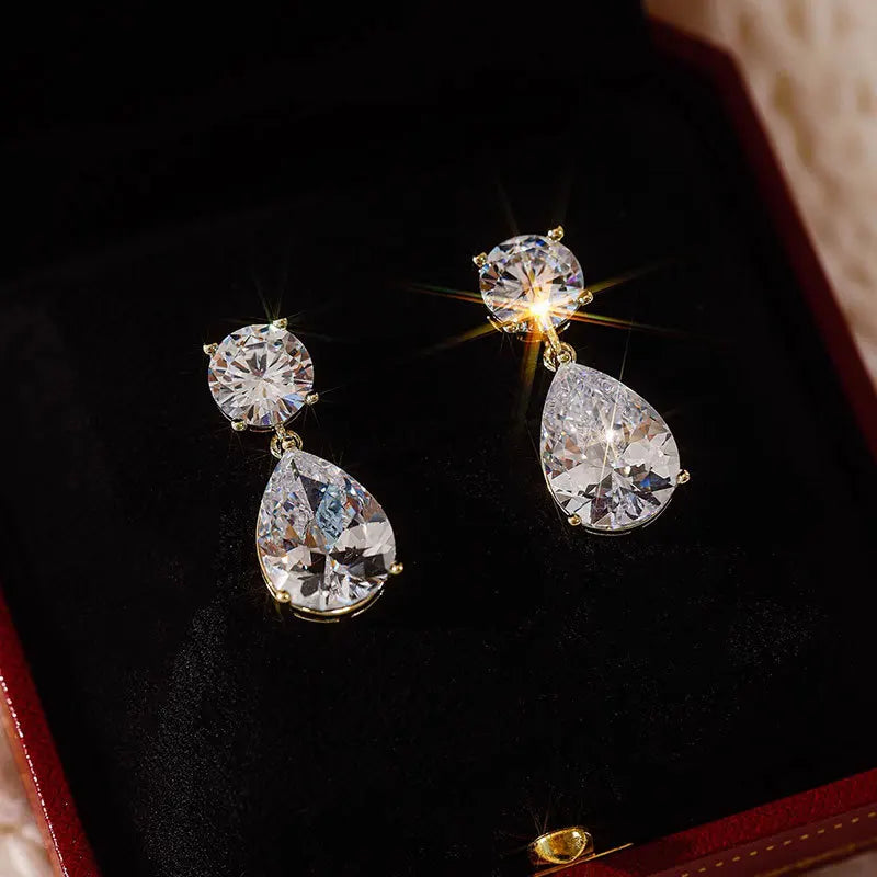 Serenity 5cttw D Color Moissanite Earrings for Women 100% S925 Sterling Silver Plated 18K Lab Diamond Drop Earrings Fine Jewelry
