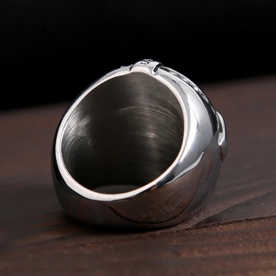 Vintage Stainless Steel Compass Ring For Men and Women