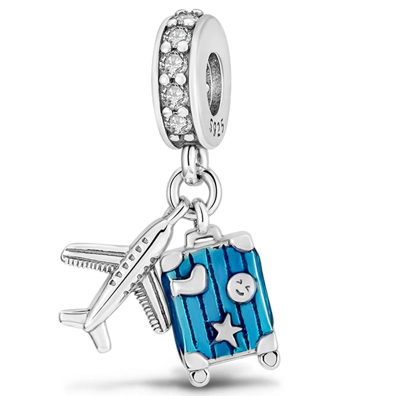 Hot Sale Charms Beads 925 Sterling Silver Pink Perfume Bottle Letter Luminous Firefly Tarot Card Beads Fit DIY Bracelets Jewelry - Madeinsea©