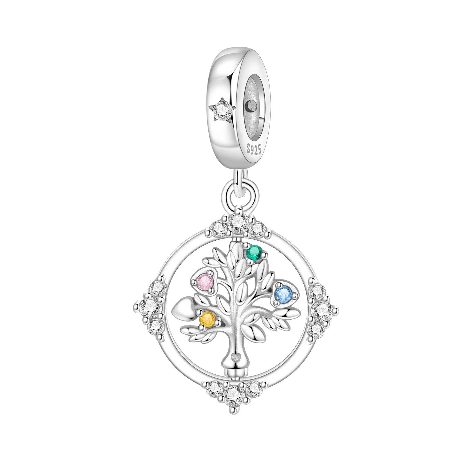 PANPOKI 925 Sterling Silver Love Family Life Tree Beads Original Pendants Bracelet Charm Jewelry Party DIY Trendy Gifts