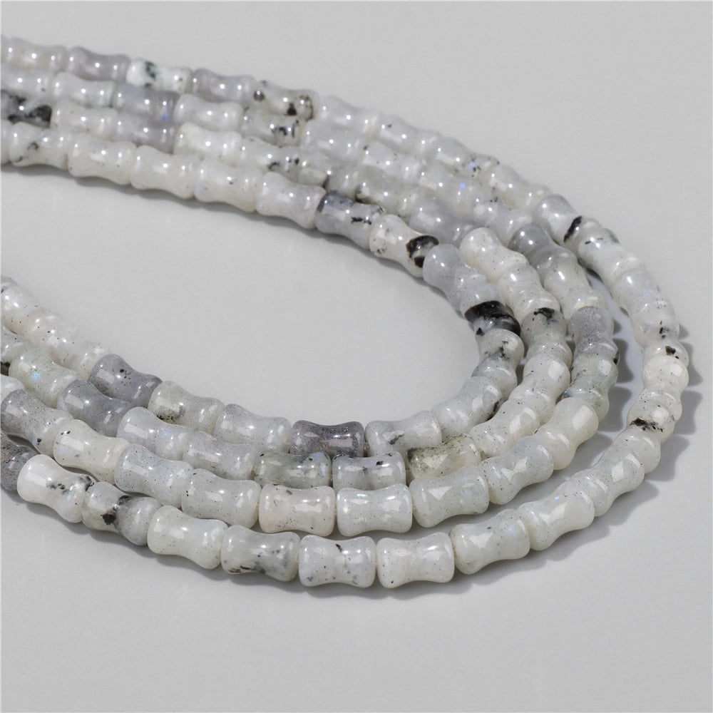 6X10mm Natural Stone Bead Bamboo Shape Aventurine Jaspers Sodalite Loose Spacer Beads For Jewelry Making Handmade DIY Accessorie