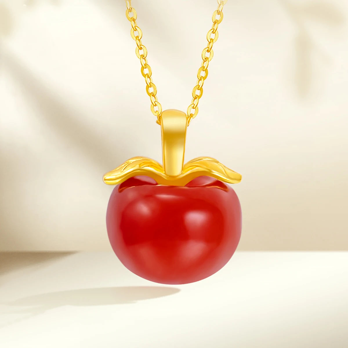 Szjinao 100% Real Gold 18k Natural Agate Necklace For Women Heart Pendant Au750 Pure Original Gold Jewelry Valentine's Day Gifts