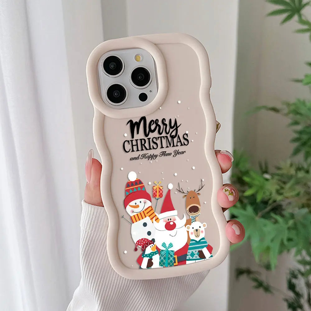 Santa Claus Elk Snowman Christmas Phone Case For Xiaomi 14 14T Poco X6 X7 X5 X3 Pro NFC 4G 5G Soft Silicone Back Cover
