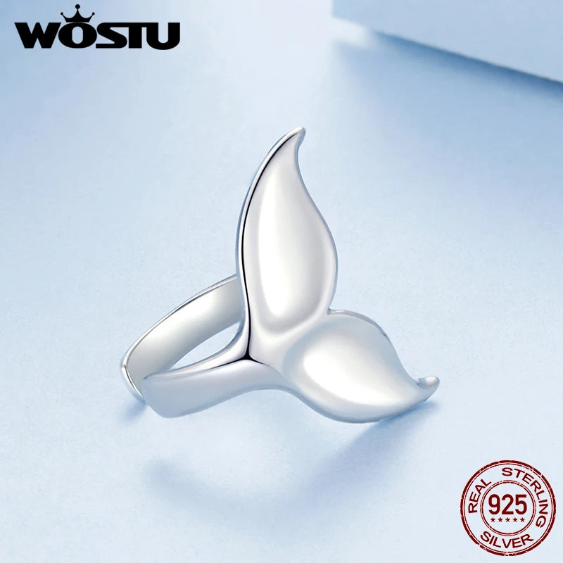 WOSTU 925 Sterling Silver Starfish Mermaid Ear Cuff Clip Earrings For Women Fashion Jewelry CQE842