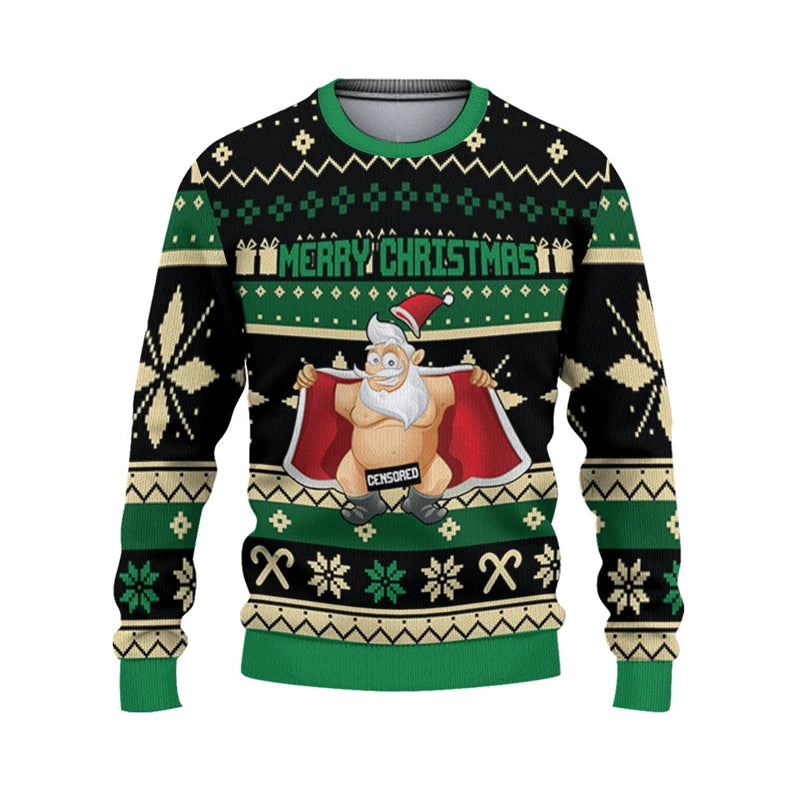 Merry Christmas Sexy Santa Claus Ugly Sweater For Men Loose Personality Pullover Sport Sweatshirts 2026 New Funny Sweatshirts