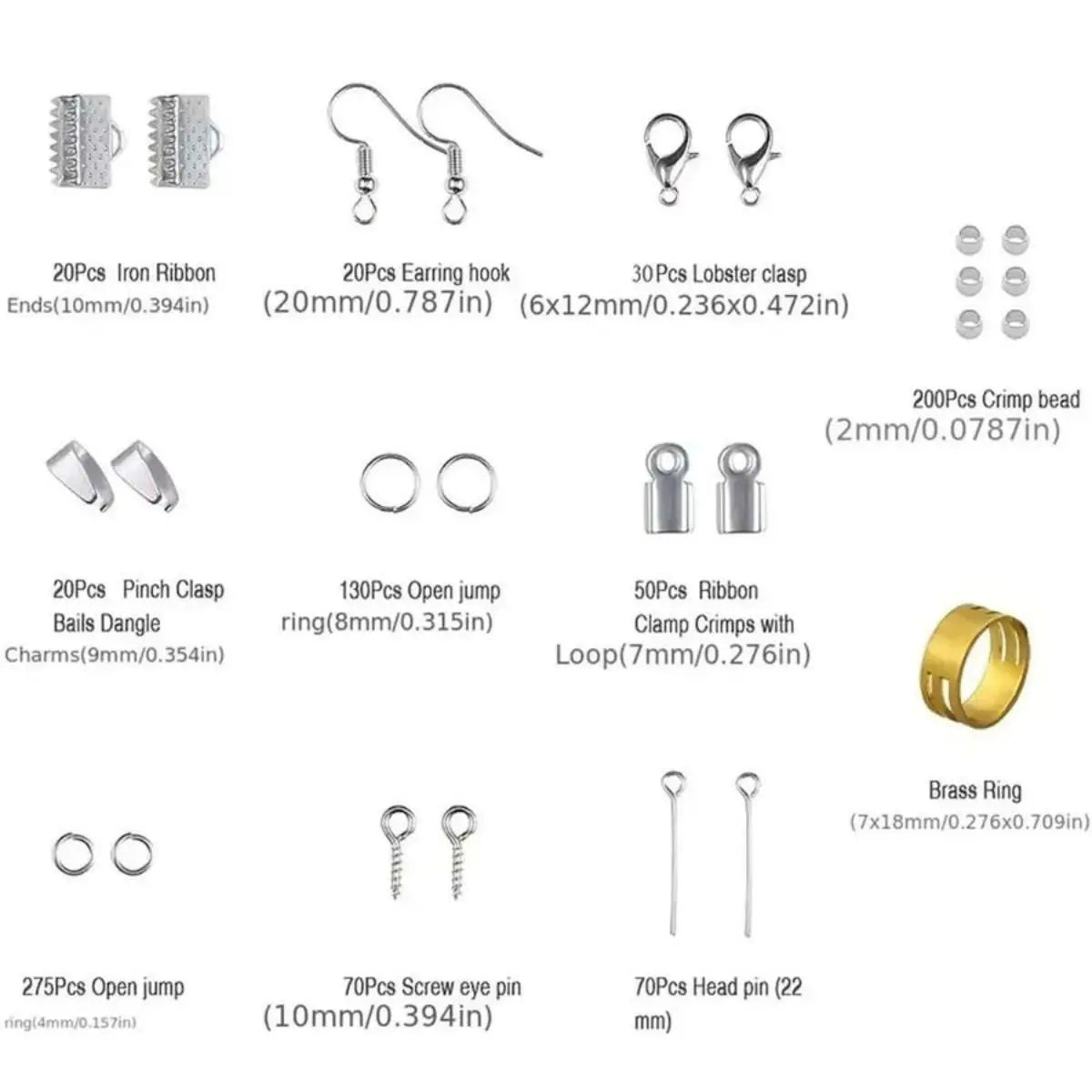 900pcs Jewelry Making Starter Kit Earrings Necklace Findings DIY Beads Plier Tools Set Jewelry Repair Tool Set Jewelry