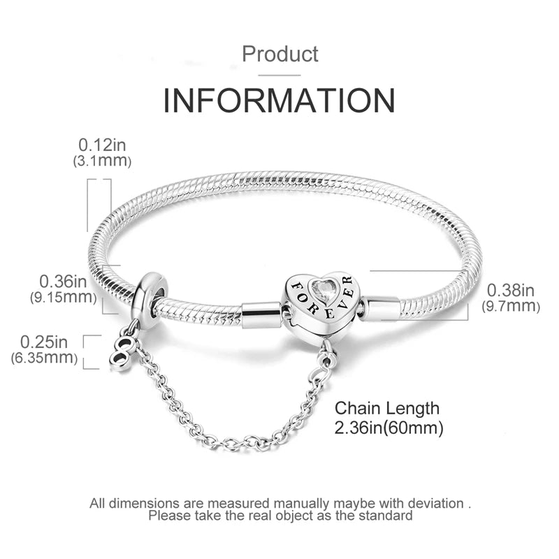 New Original 925 Sterling Silver Bracelet Heart Butterfly Bracelet For Women Fit Original Bracelet Charms Beads Jewelry DIY Gift