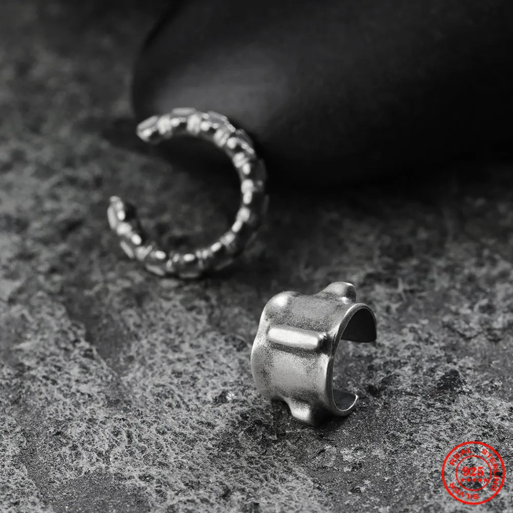 MKENDN Ohrclips aus 925er Sterlingsilber in Form eines Schafsrückens – Ohrclips für Damen und Herren, ohne Piercing, künstliche Knorpelohrringe