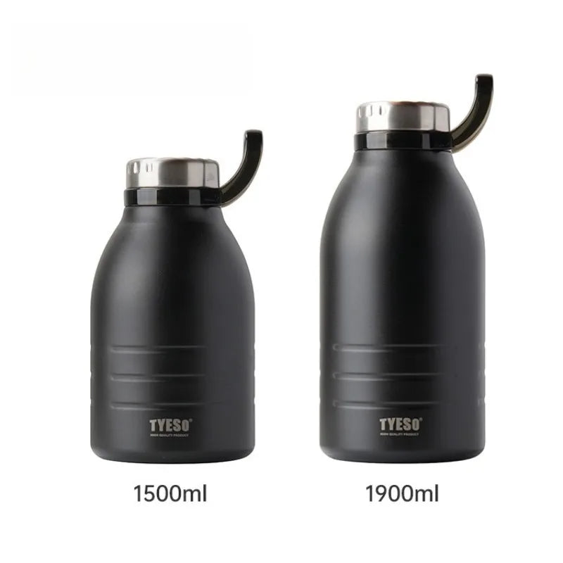 TYESO Stainless Steel Insulated Water Bottle Portable Wide Mouth Thermos for Outdoor Sports Camping & Gym Leak-Proof & Durable