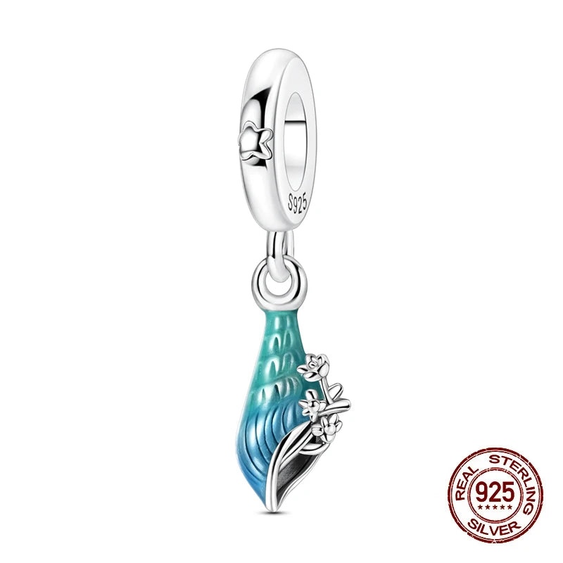 Summer New 925 Sterling Silver Zircon Crab Octopus Jellyfish Turtle Shell Charms Beads Fit Original Bracelets DIY Jewelry Gifts