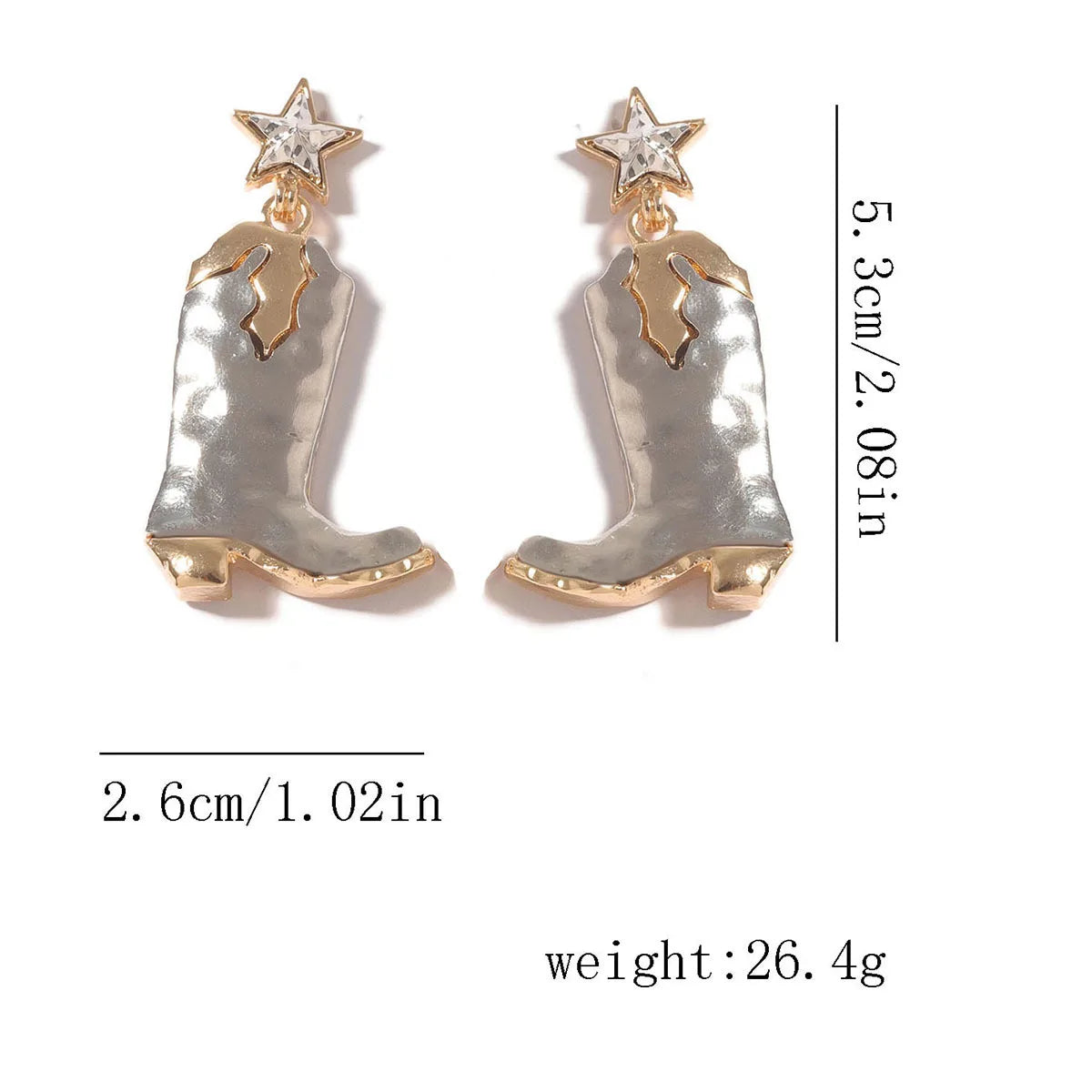 Personalized Trendy Retro Five Star Alloy Boots Earrings